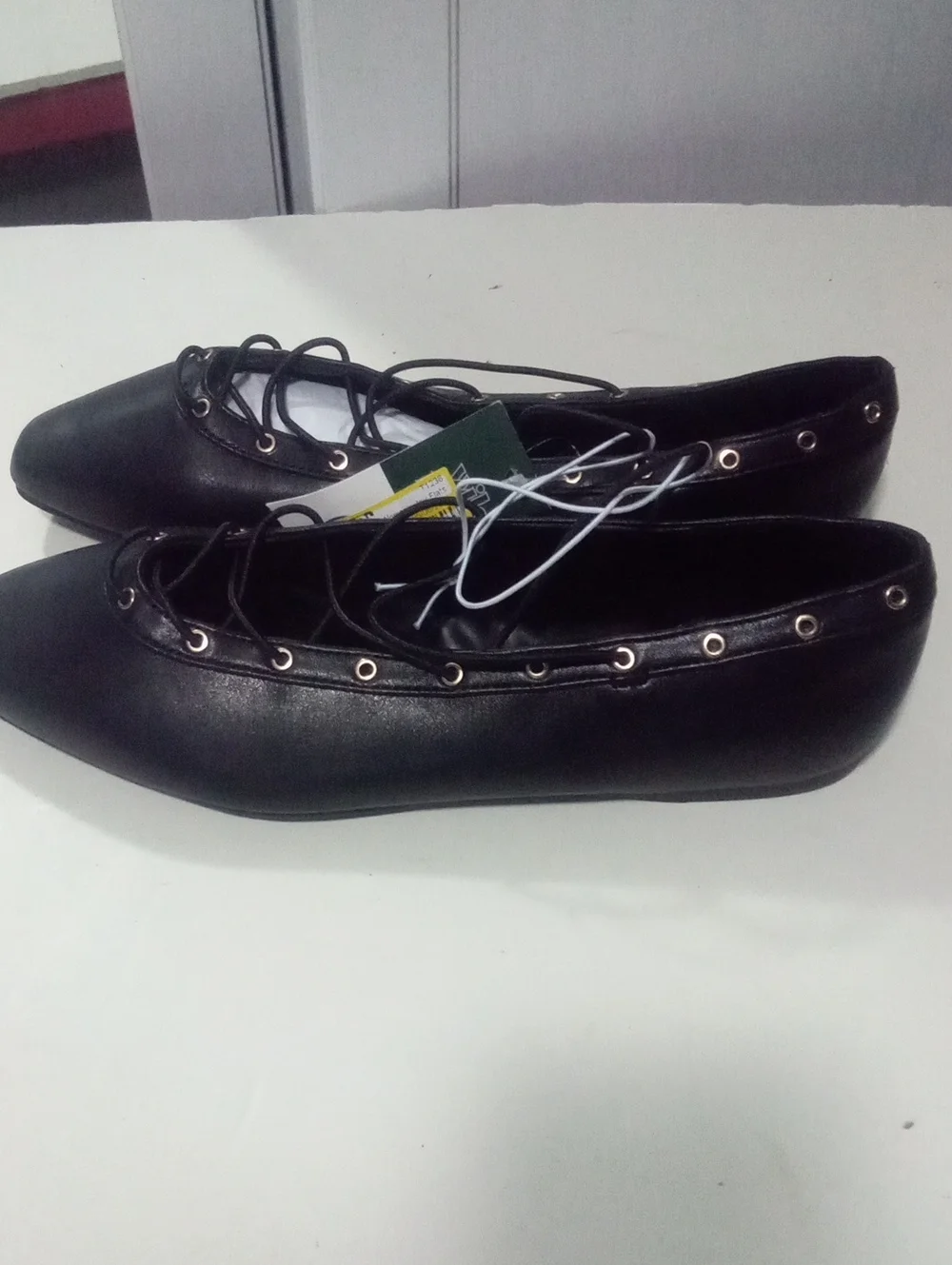 Wild Fable Black Lace-Up Pointed Toe Flats NWT $40 Style Jay